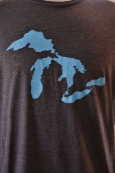 Fish Michigan unisex T-Shirt Dark Heather Grey / X-Large