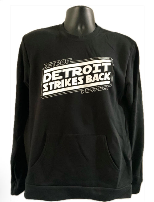 Detroit strikes back  crew neck sweatshirt with front pocket