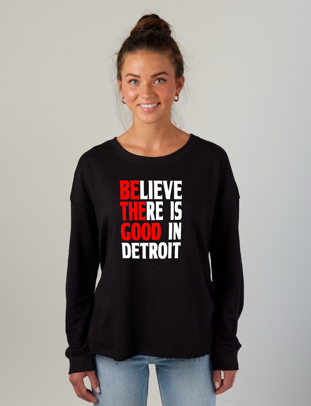 BE THE GOOD Ladies Drop Shoulder Beach Fleece Crew