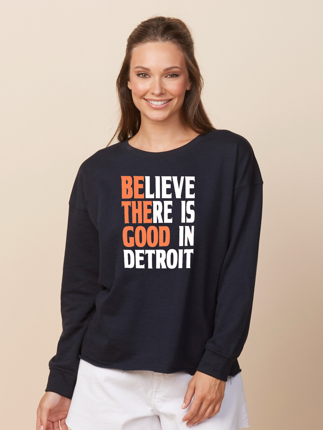 BE THE GOOD Ladies Drop Shoulder Beach Fleece Crew