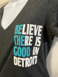 Ladies Be The Good V-Neck Heather Gray