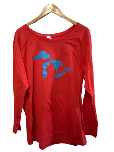 Red ladies long sleeve Great Lakes