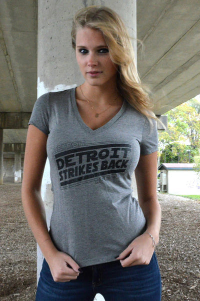 Detroit Strikes Back ladies v neck