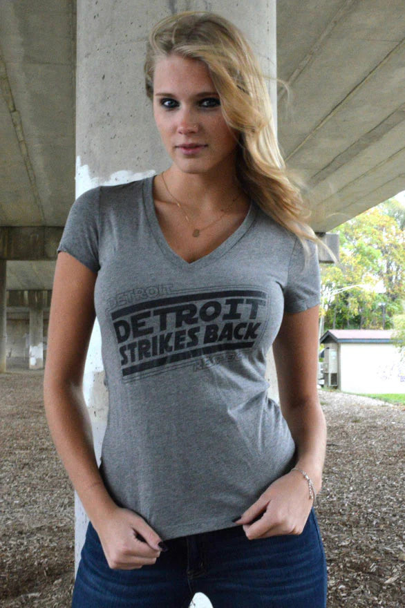 Detroit Strikes Back ladies v neck