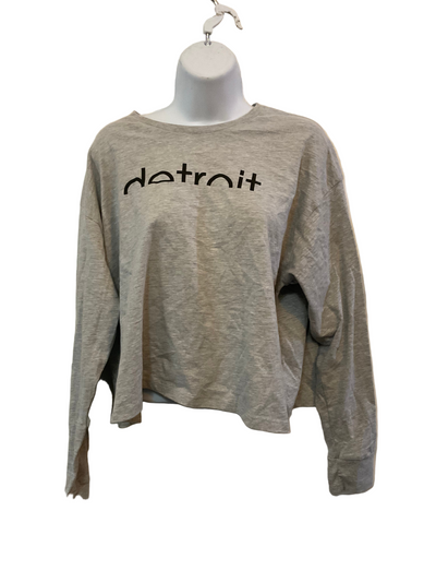 Ladies, long sleeve crop Detroit rising