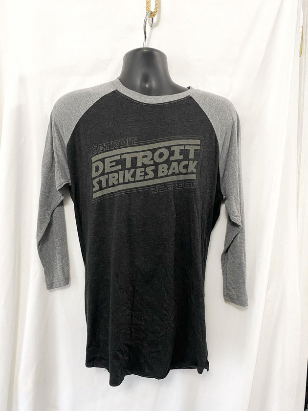 Detroit Strikes Back 3/4 Gray Sleeves Gray ink