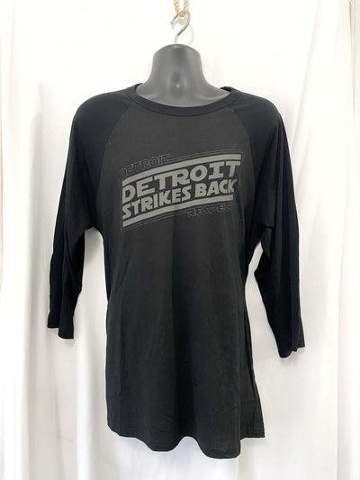 Detroit Strikes Back 3/4 Black sleeves/ heather Black