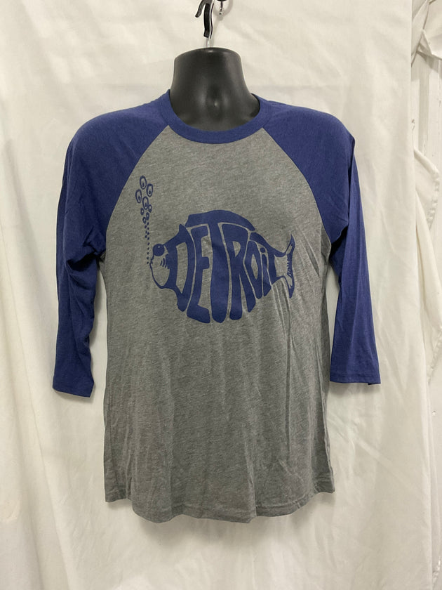 Detroit fish 3/4 Black sleeve
